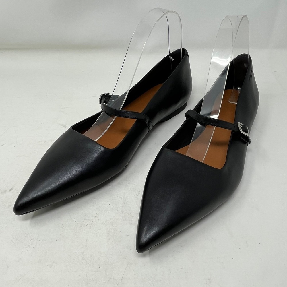 VAGABOND Hermine Womens 10 Black Leather Mary Jane Pointed Toe Flats 5533-001-20